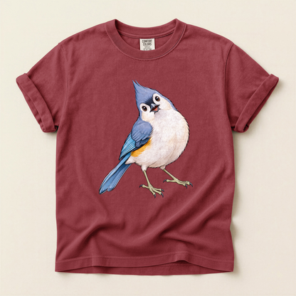 Tufted Titmouse Stand - Brick