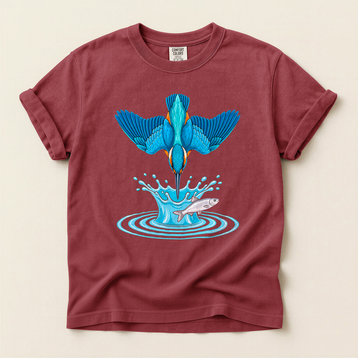 Kingfisher Dives Fish - Brick