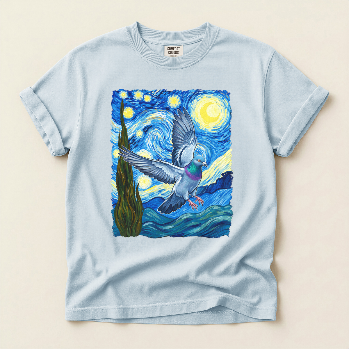 Starry Night Pigeon - Chambray