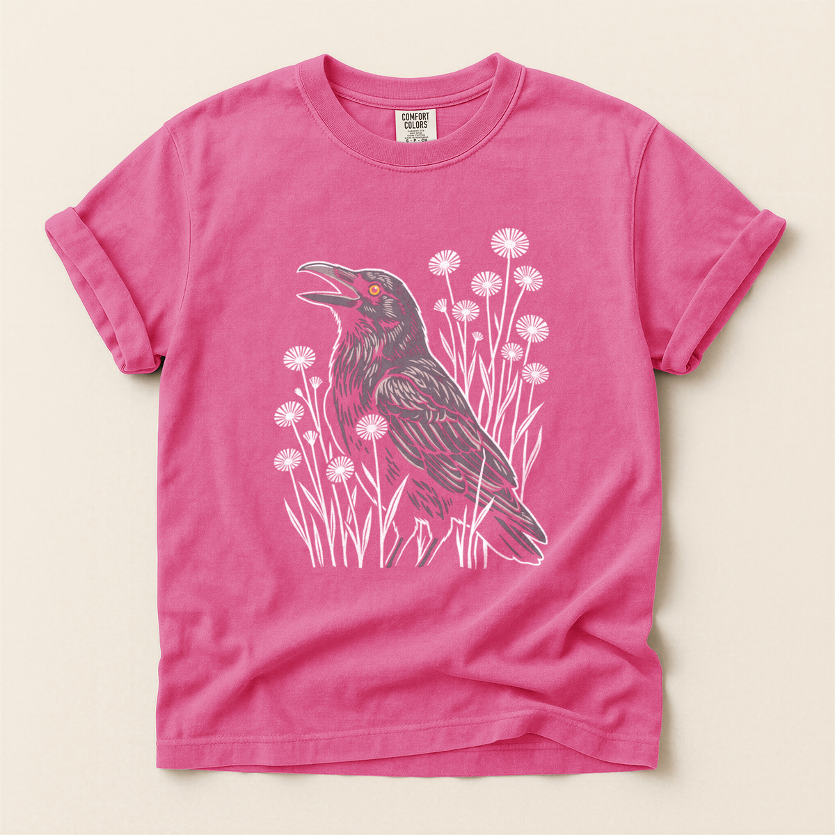 Crow Among Dandelions - Crunchberry