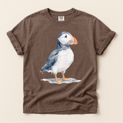 Watercolour Puffin Stand - Espresso