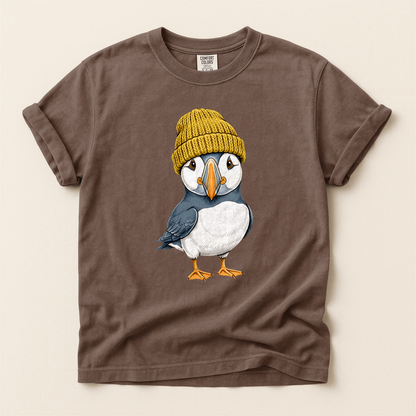 Puffin Yellow Beanie - Espresso