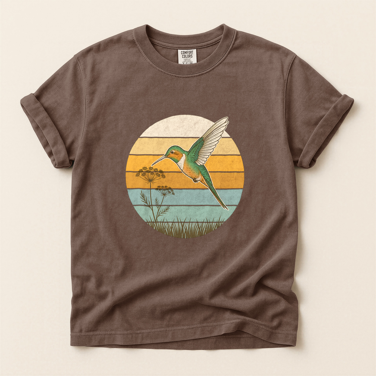 Hummingbird Retro Circle - Espresso