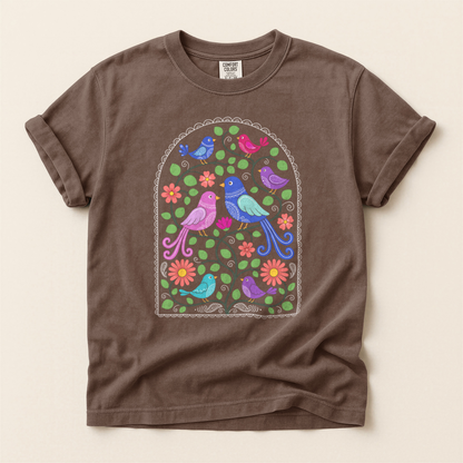 Folk Arch Birds - Espresso