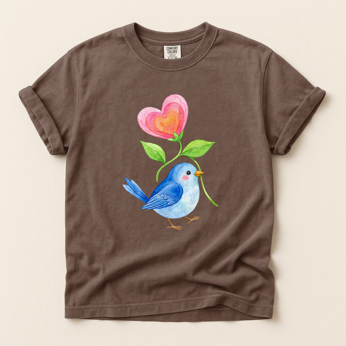 Bluebird Heart Flower - Espresso