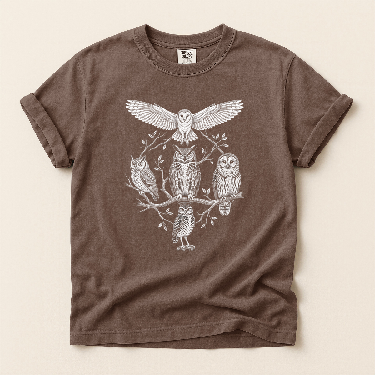 Owl Family Tree - Espresso