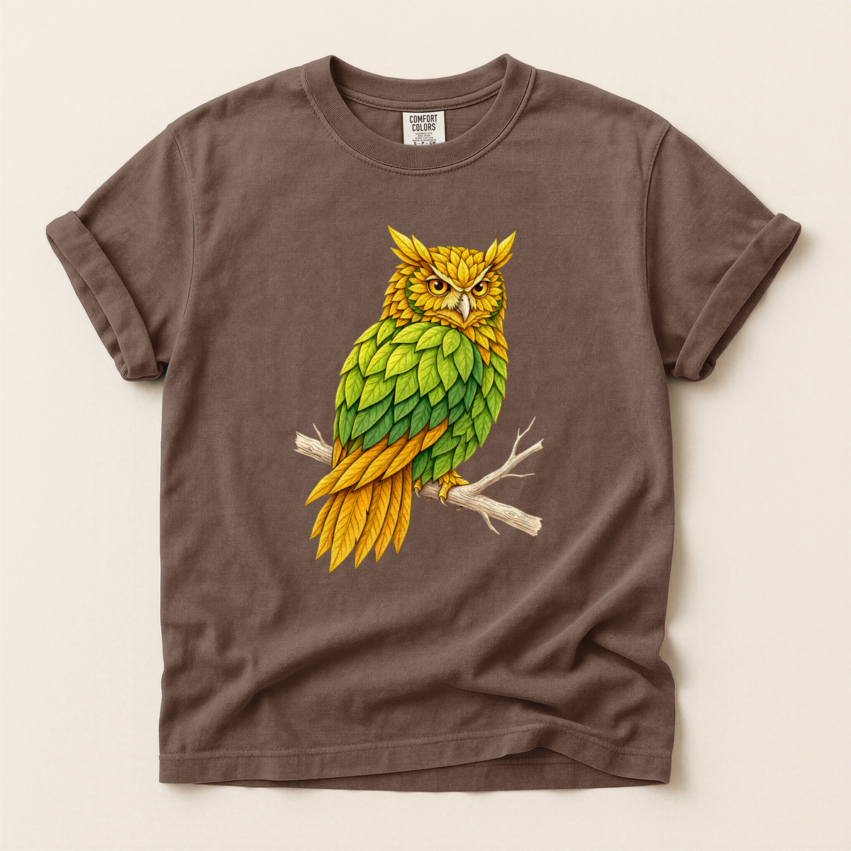 Leaf Feather Owl - Espresso