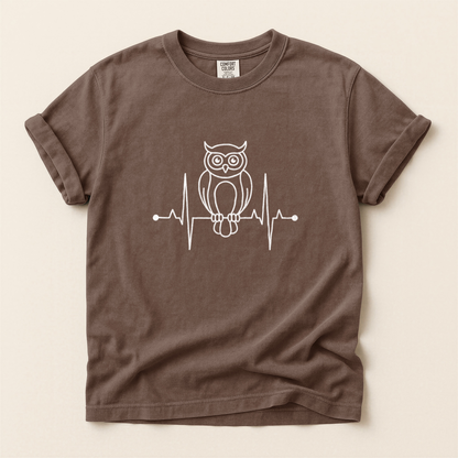 Owl Heartbeat Line - Espresso