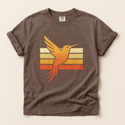 Retro Hummingbird Stripes - Espresso