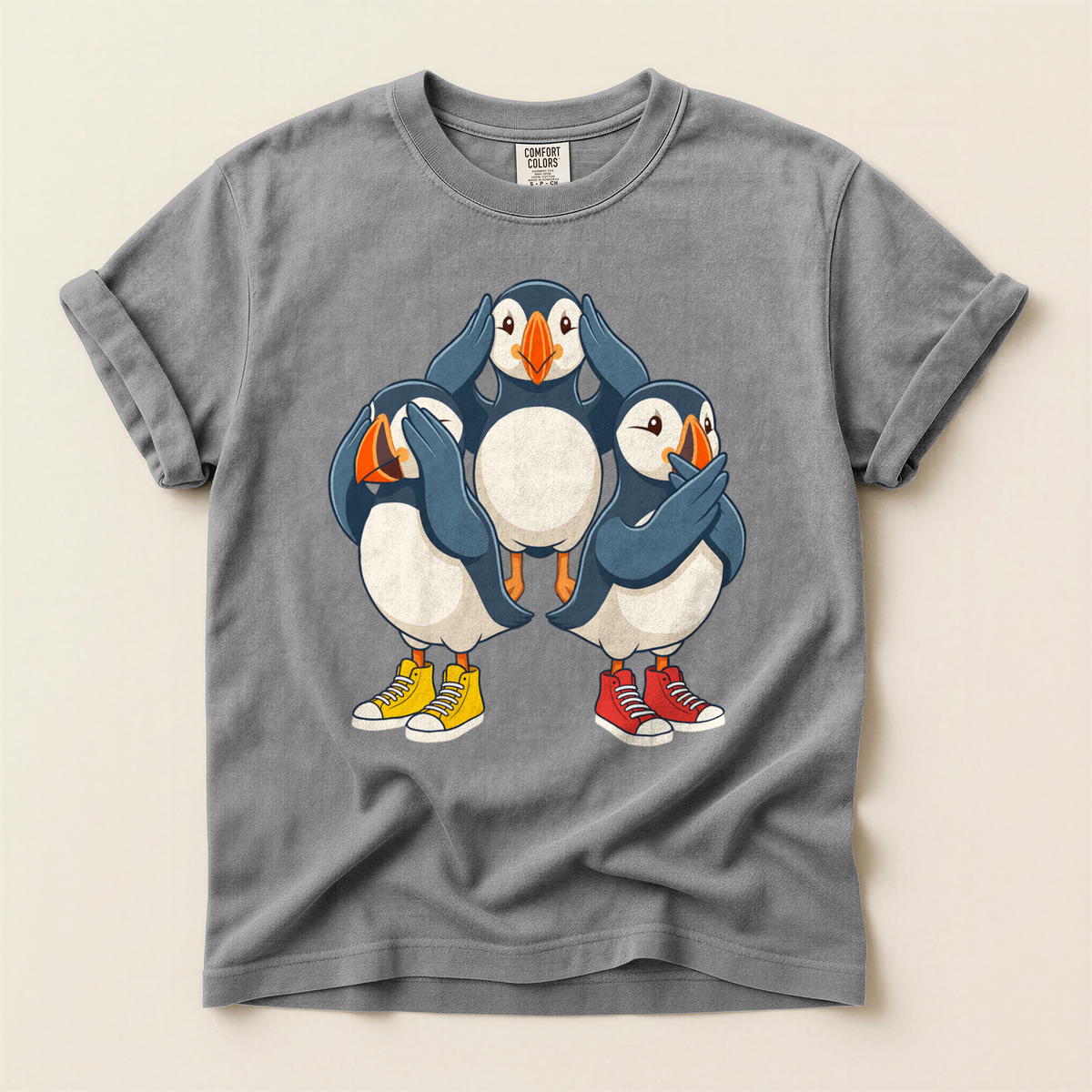Puffins In Sneakers - Grey