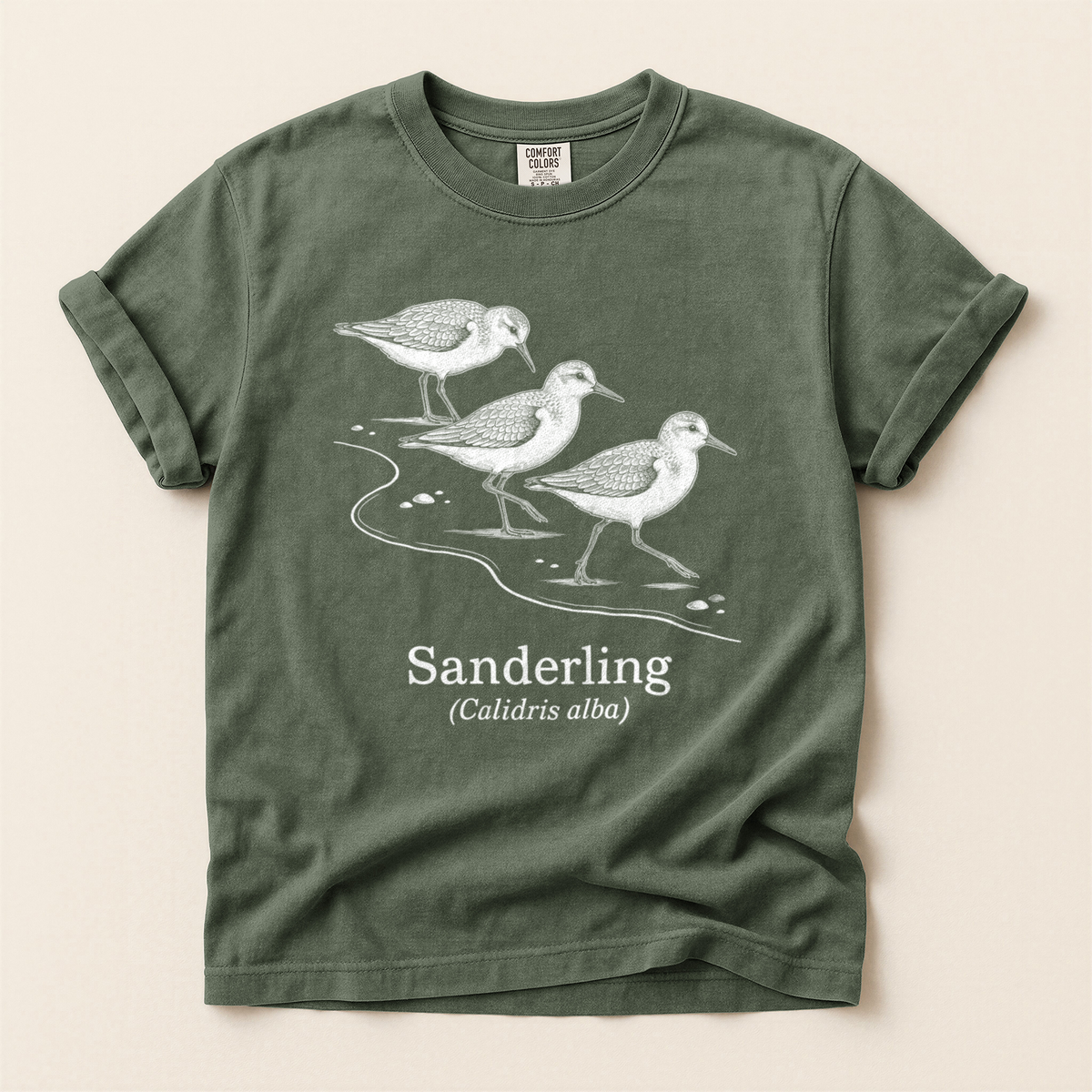 Sanderling Line Art - Moss