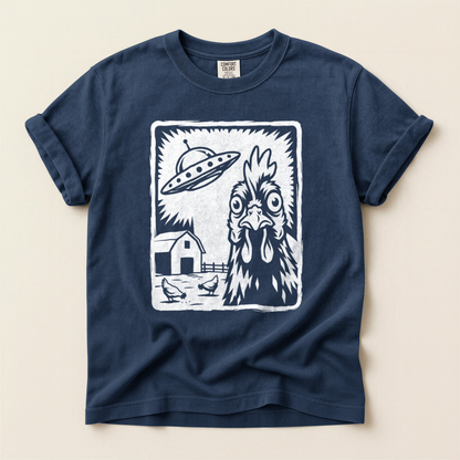 Chicken UFO Sketch - Navy