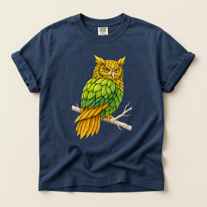 Leaf Feather Owl - Navy