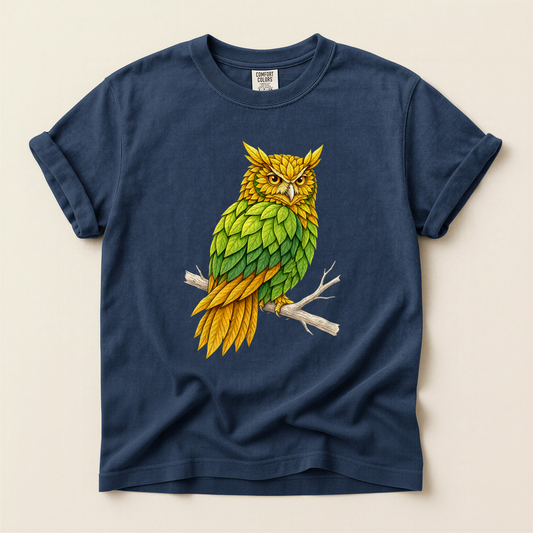 Leaf Feather Owl - Navy