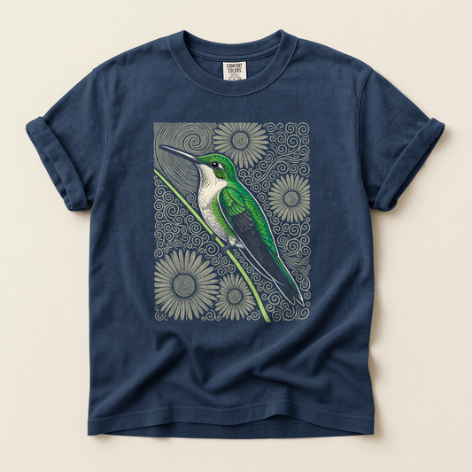 Hummingbird Art Nouveau - Navy