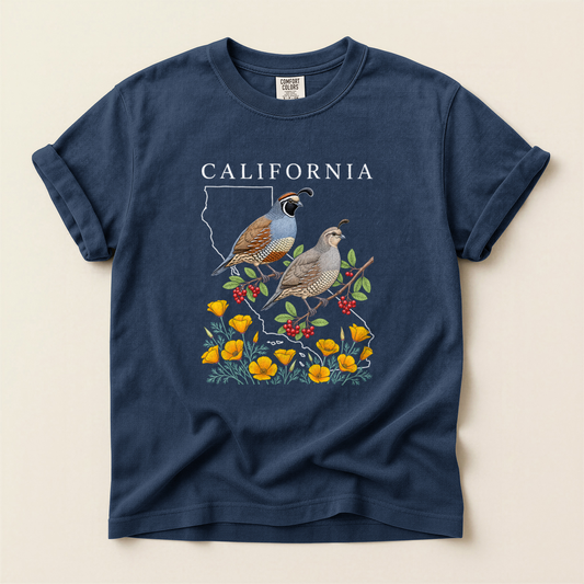 California Quail Poppies - Navy