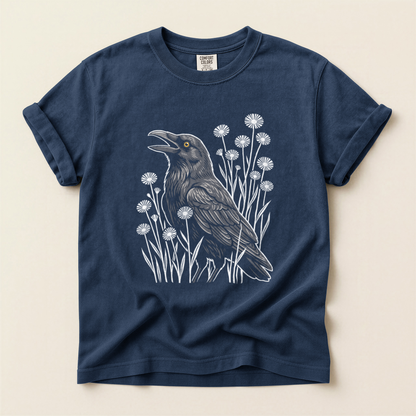 Crow Among Dandelions - Navy