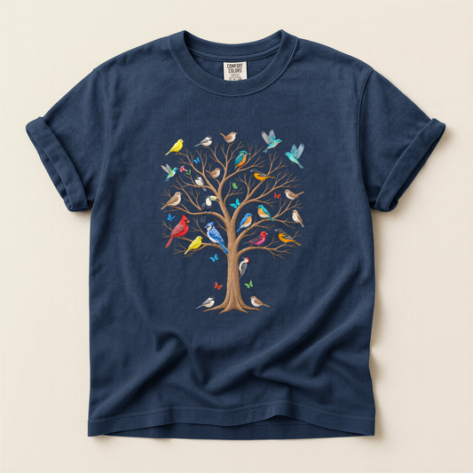 Bird Tree Seasons - Navy