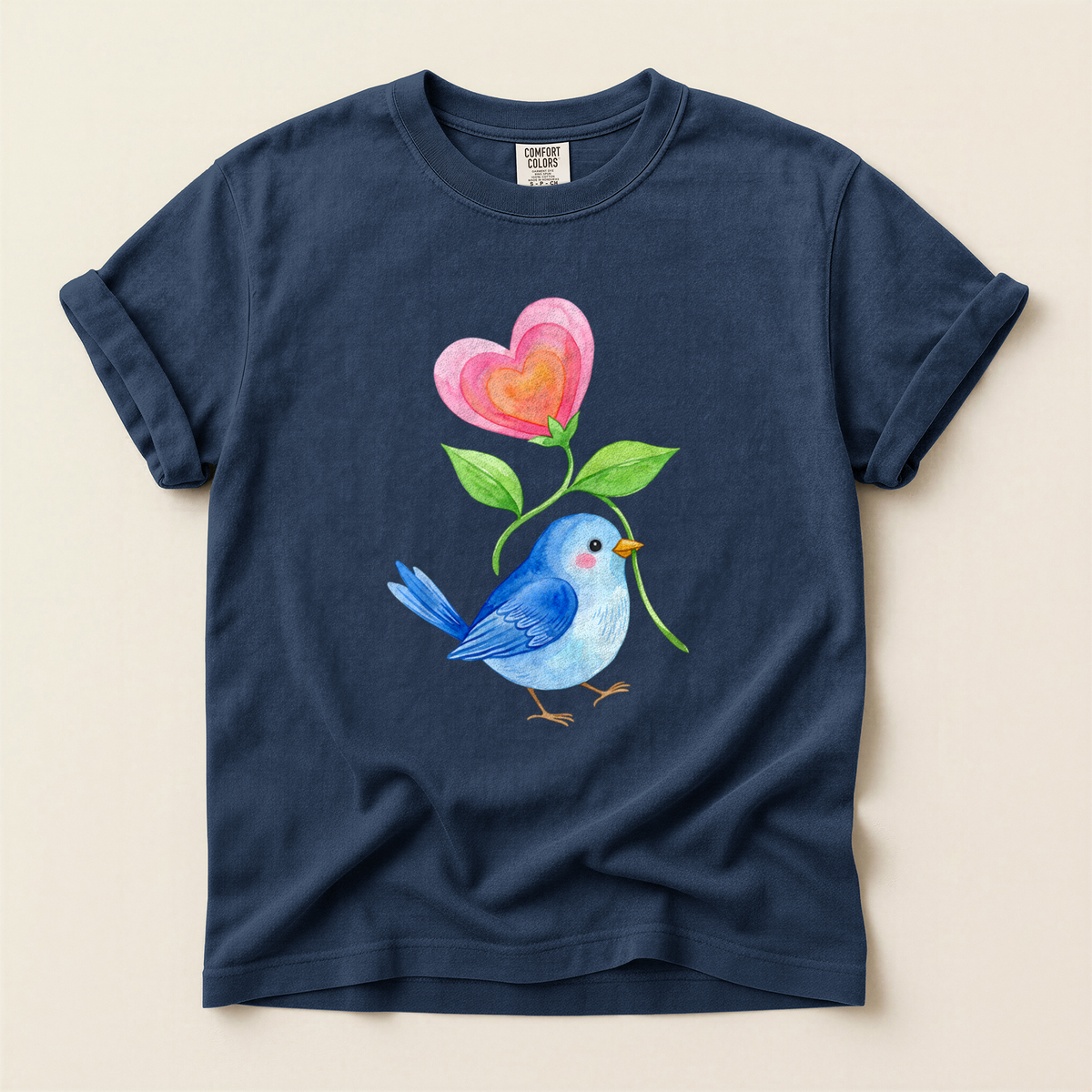 Bluebird Heart Flower - Navy