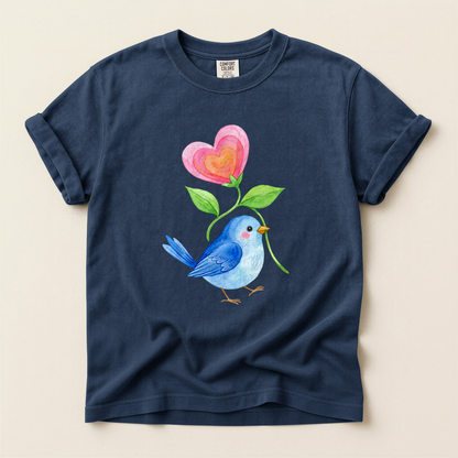 Bluebird Heart Flower - Navy