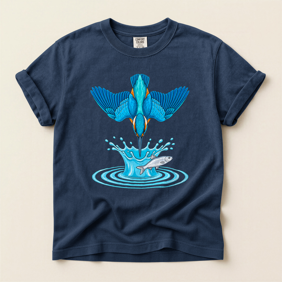 Kingfisher Dives Fish - Navy