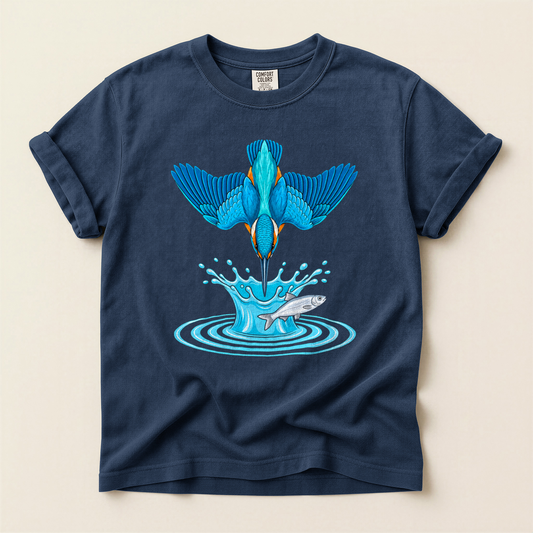 Kingfisher Dives Fish - Navy