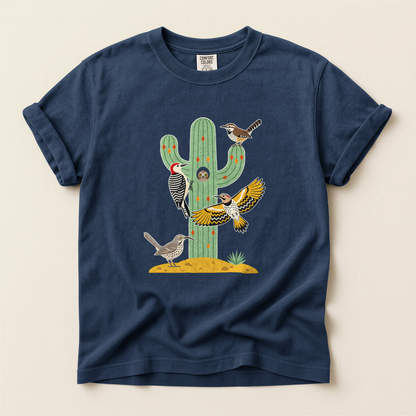 Cactus Desert Birds - Navy