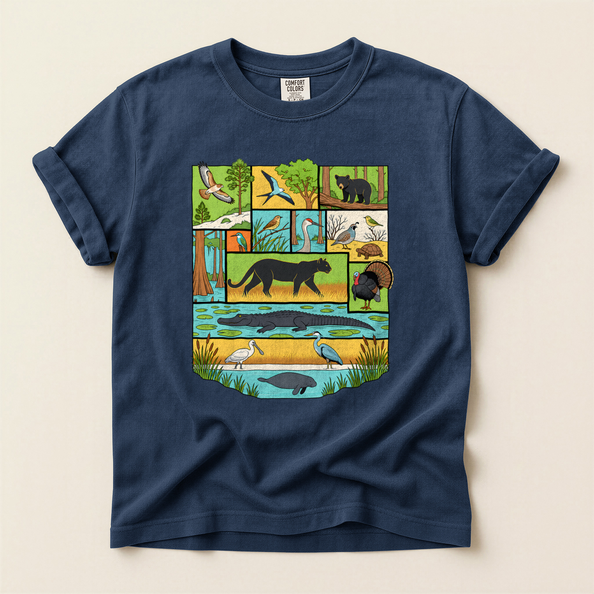 Florida Wildlife Panels - Navy