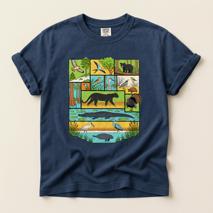 Florida Wildlife Panels - Navy
