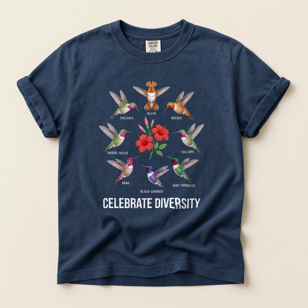 Hummingbirds Celebrate Diversity - Navy
