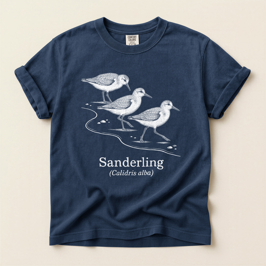Sanderling Line Art - Navy