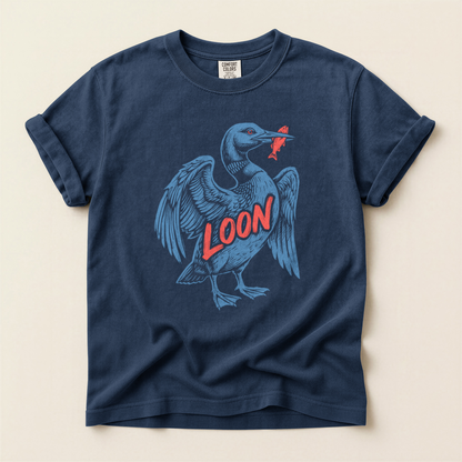 Loon Catches Fish - Navy