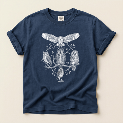 Owl Family Tree - Navy