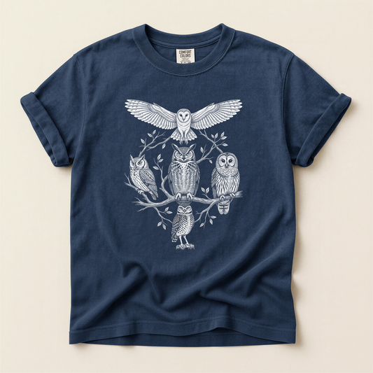 Owl Family Tree - Navy