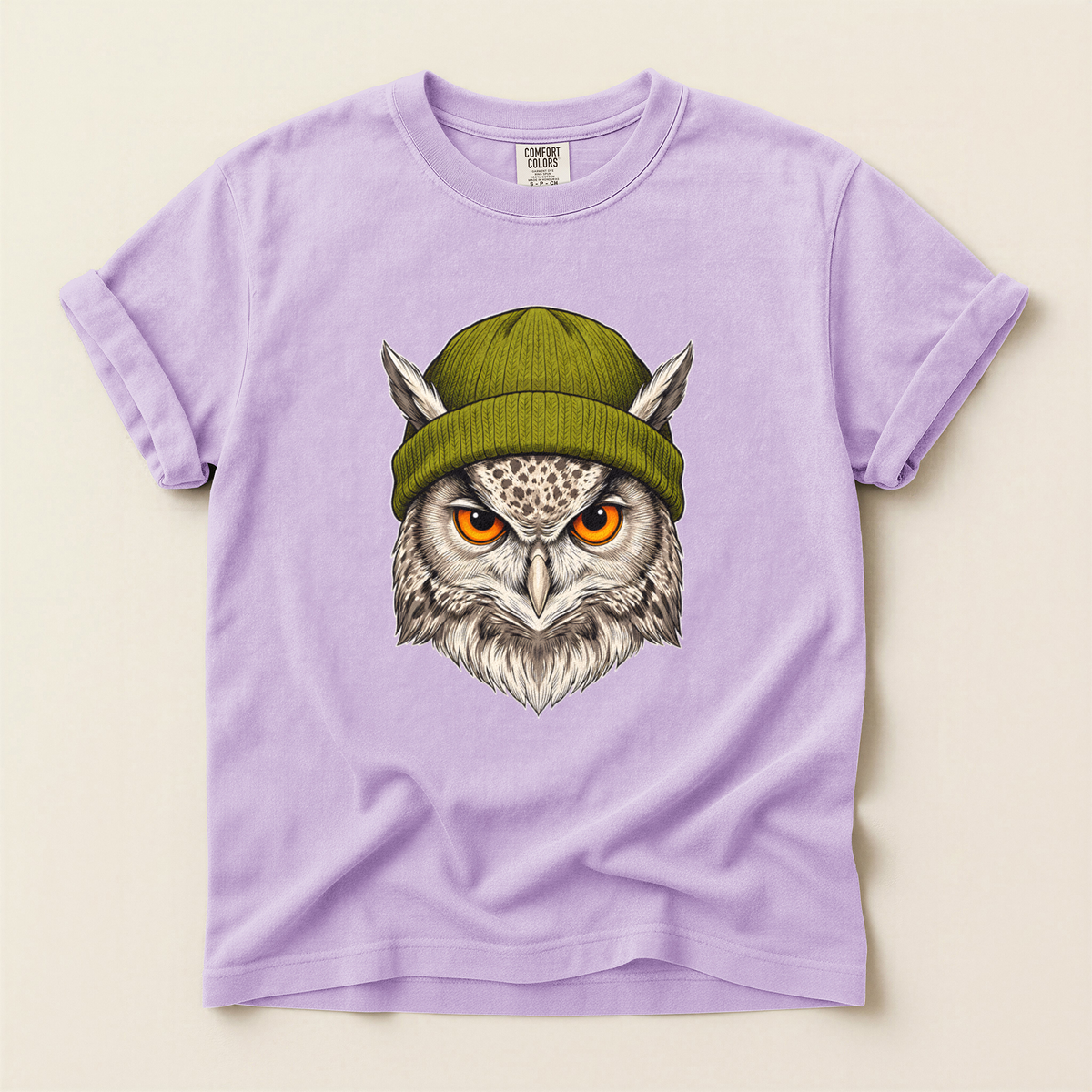 Owl Green Beanie - Orchid