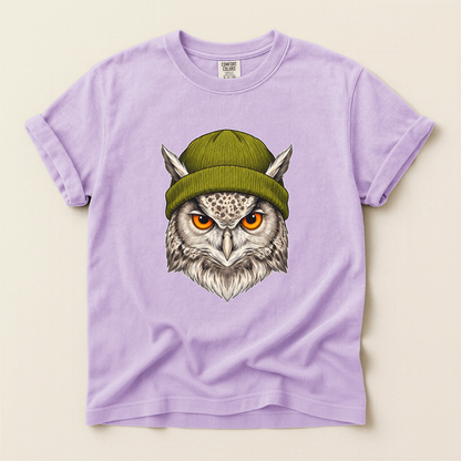 Owl Green Beanie - Orchid