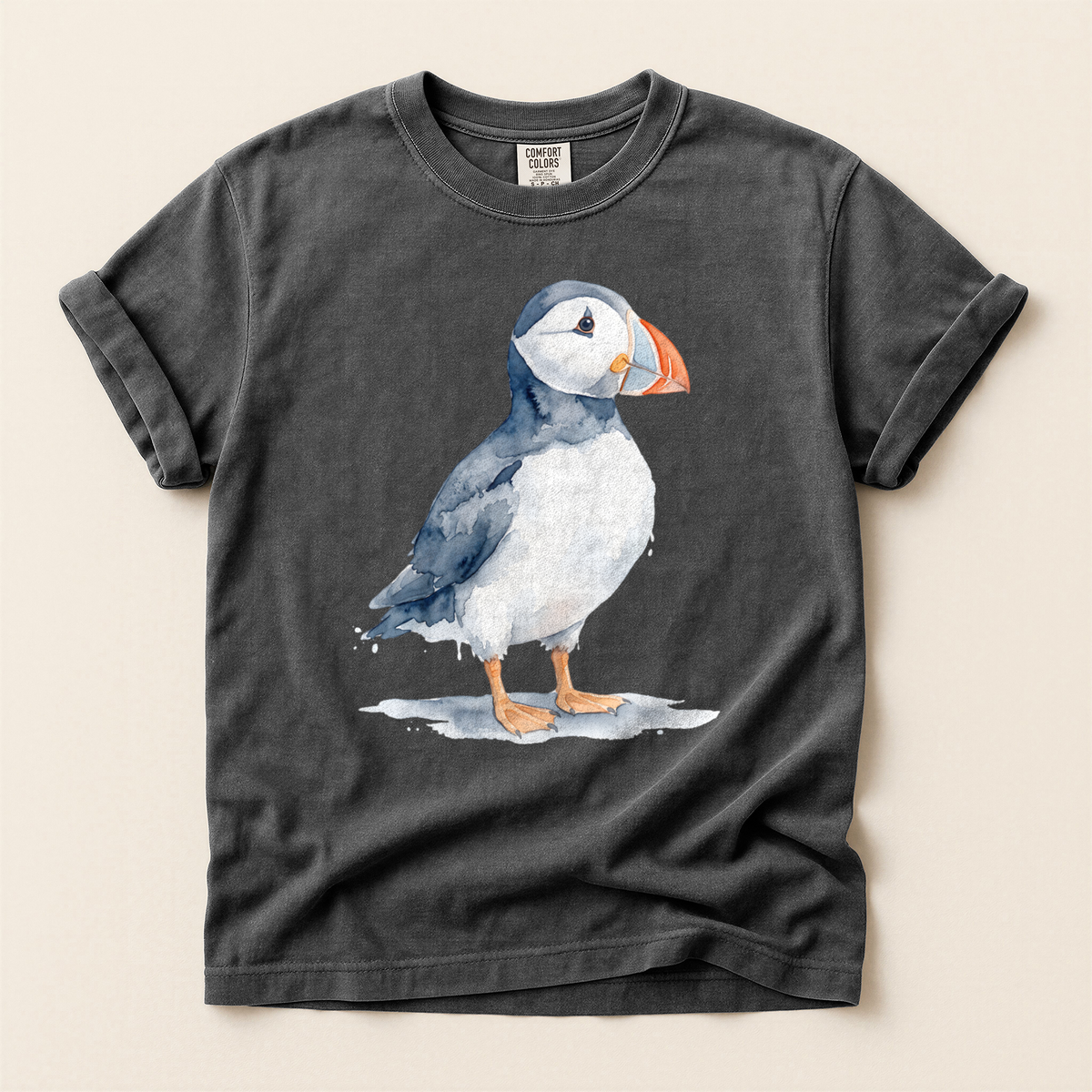 Watercolour Puffin Stand - Pepper