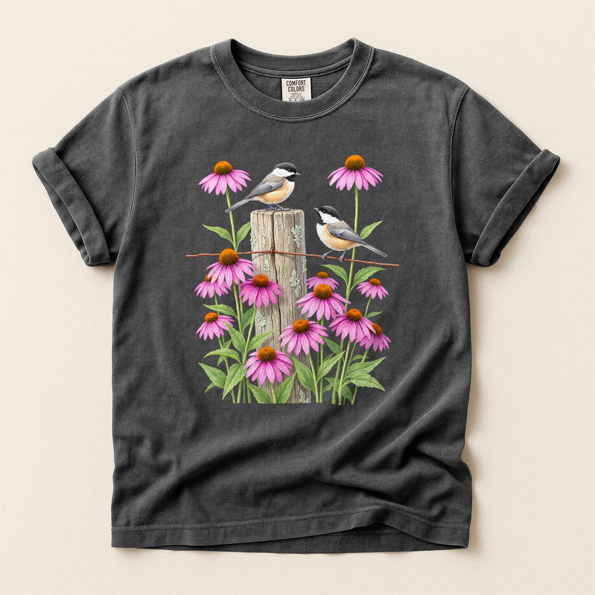 Chickadees And Coneflowers - Pepper