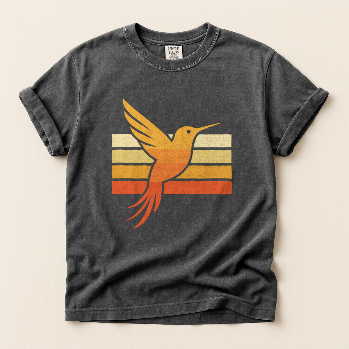 Retro Hummingbird Stripes - Pepper