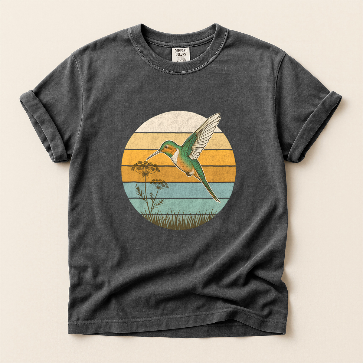 Hummingbird Retro Circle - Pepper