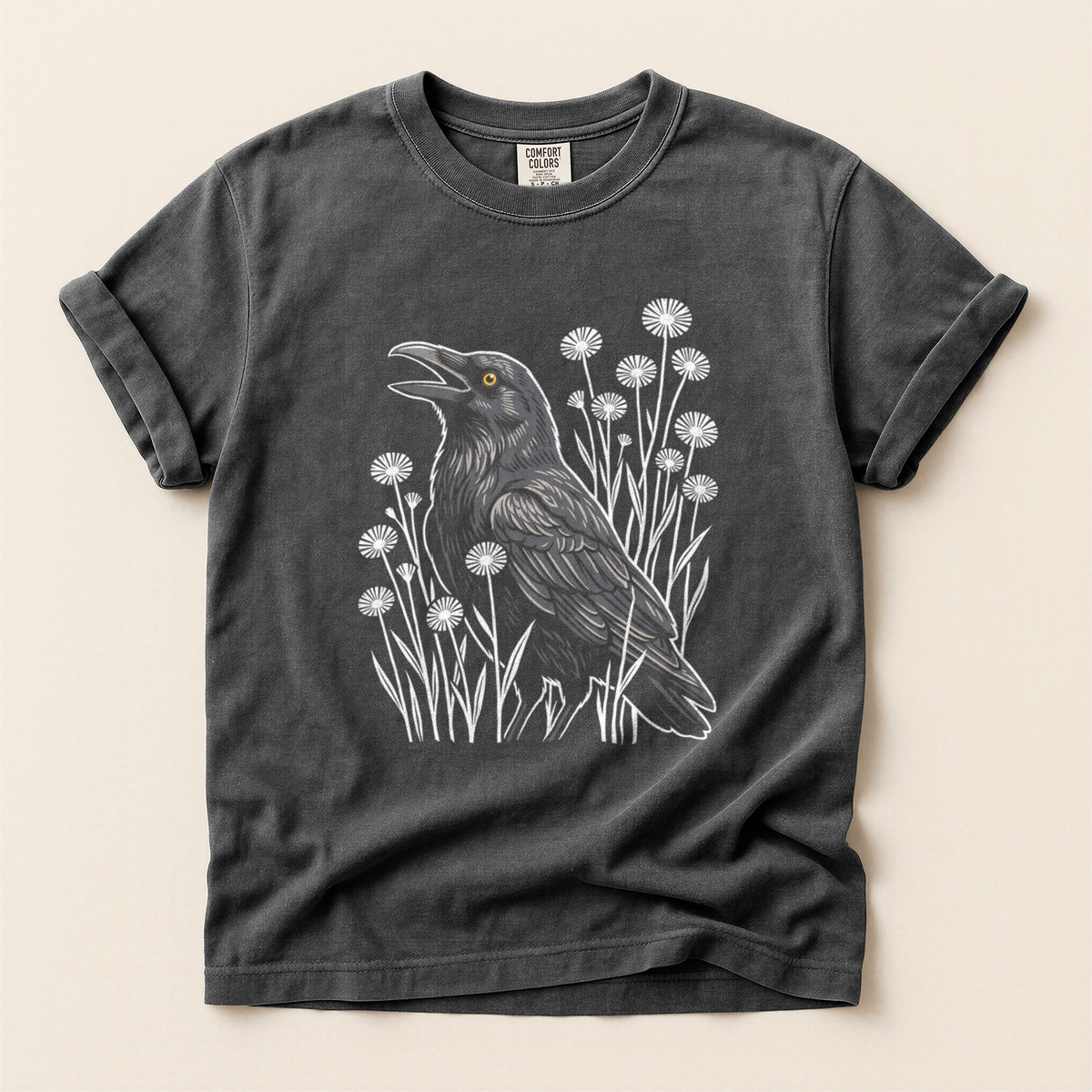 Crow Among Dandelions - Pepper
