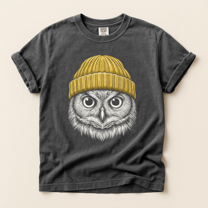 Owl Yellow Beanie - Pepper