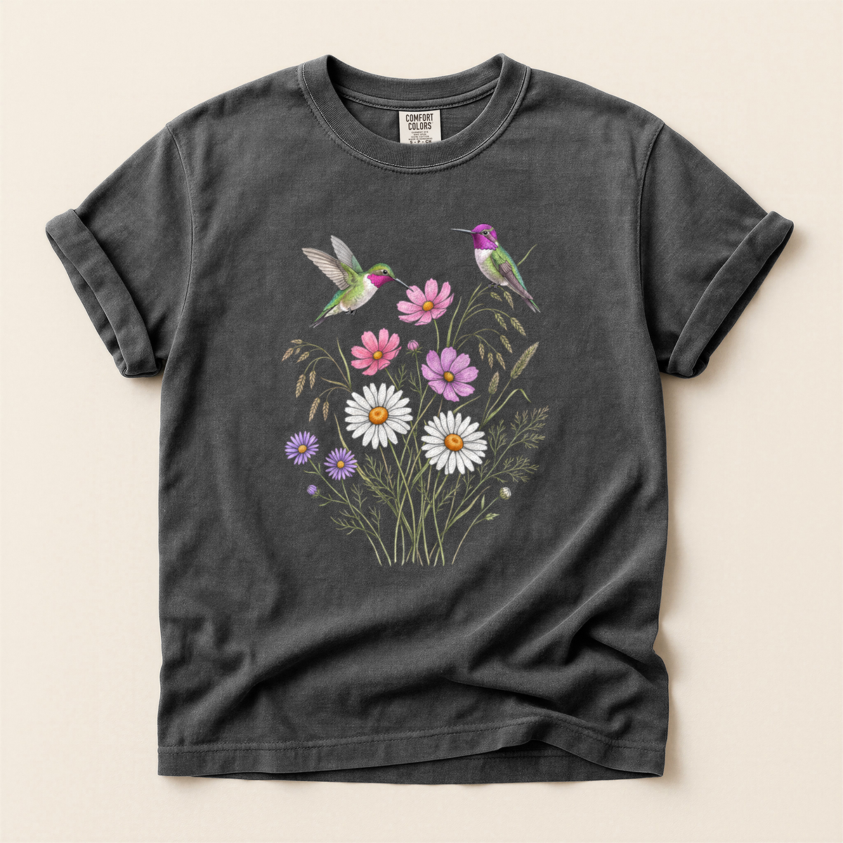 Hummingbirds Wild Daisies - Pepper