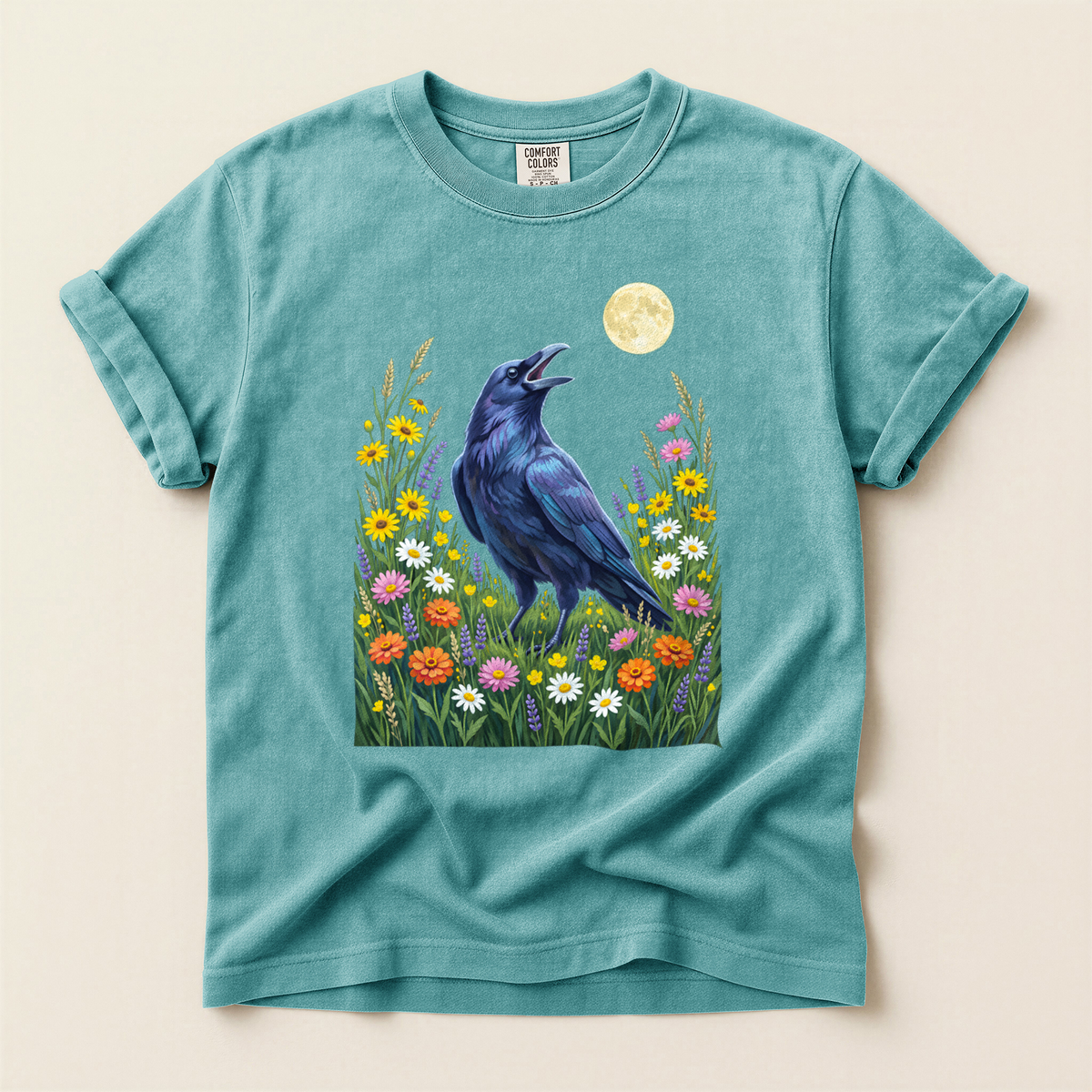 Raven Moon Wildflowers - Seafoam