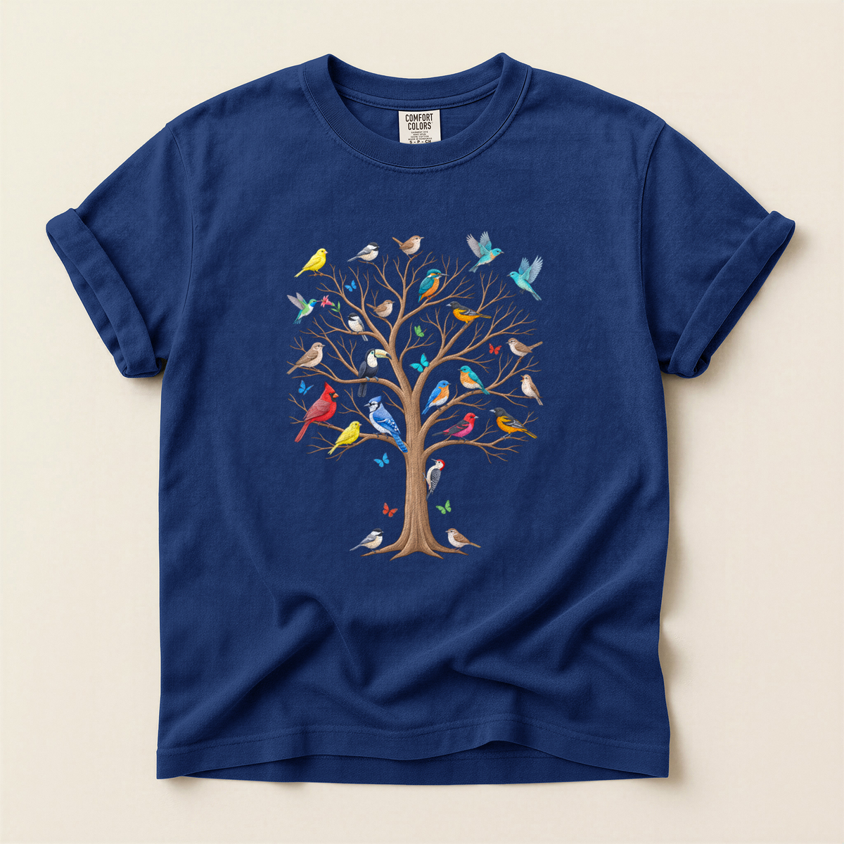 Bird Tree Seasons - True Navy