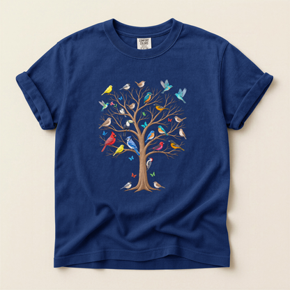 Bird Tree Seasons - True Navy