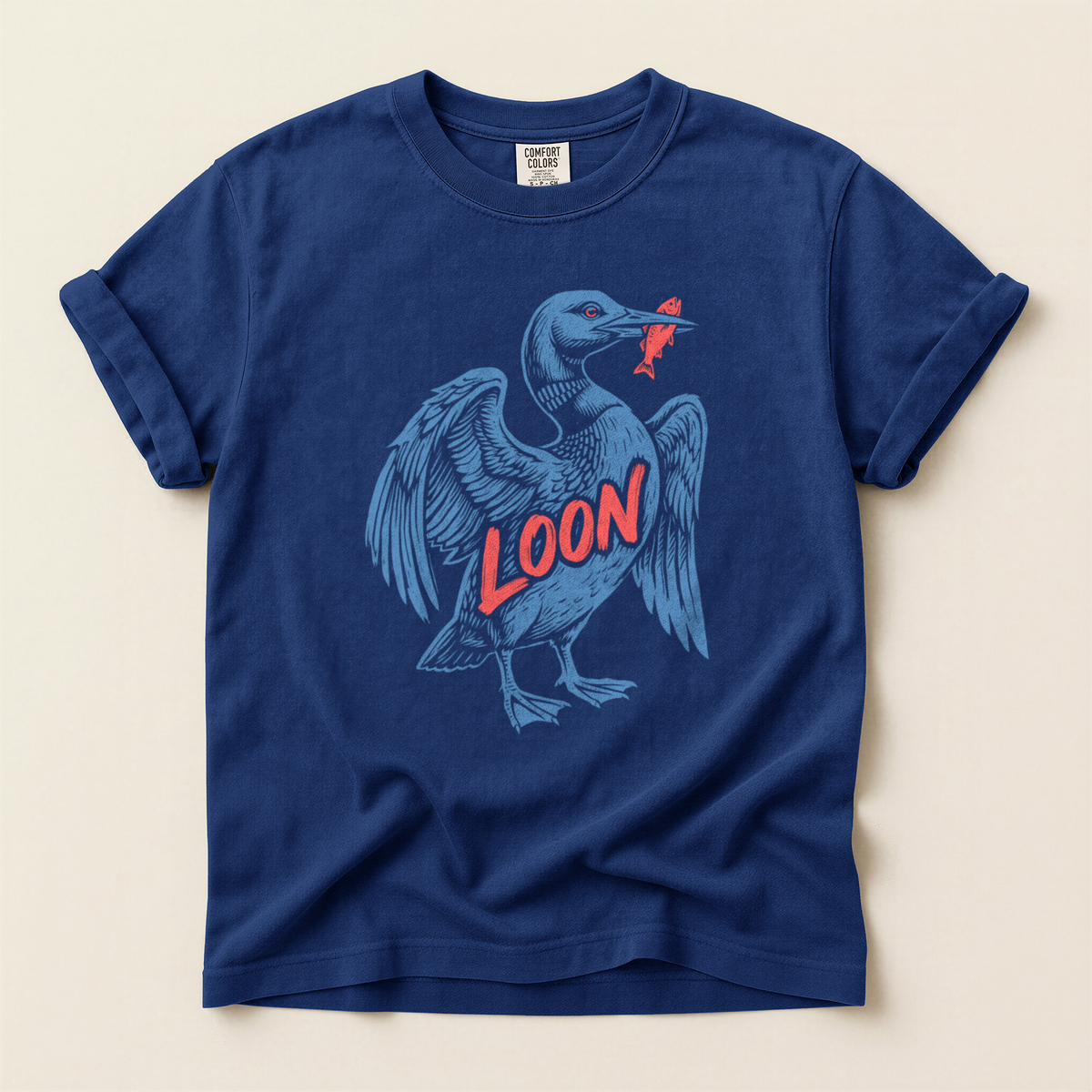Loon Catches Fish - True Navy