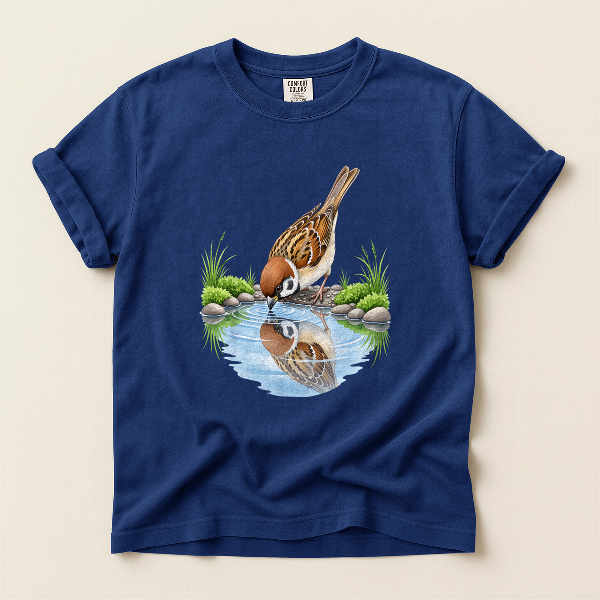 Sparrow Water Reflection - True Navy