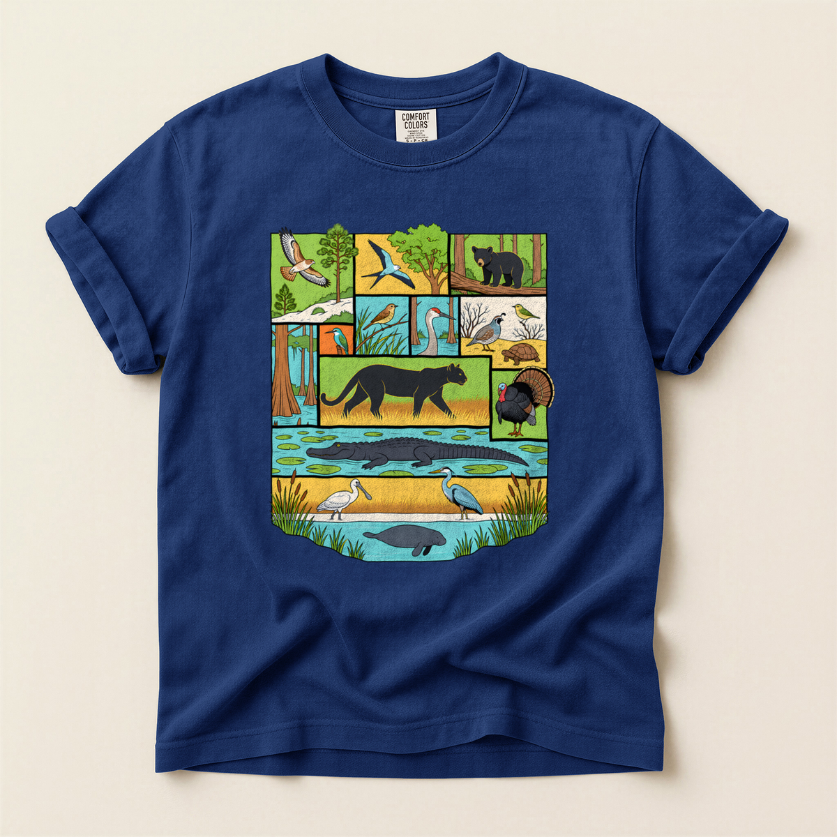 Florida Wildlife Panels - True Navy