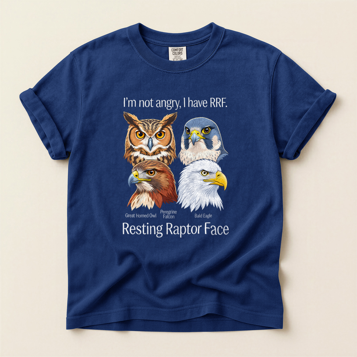 Angry Raptor Faces - True Navy